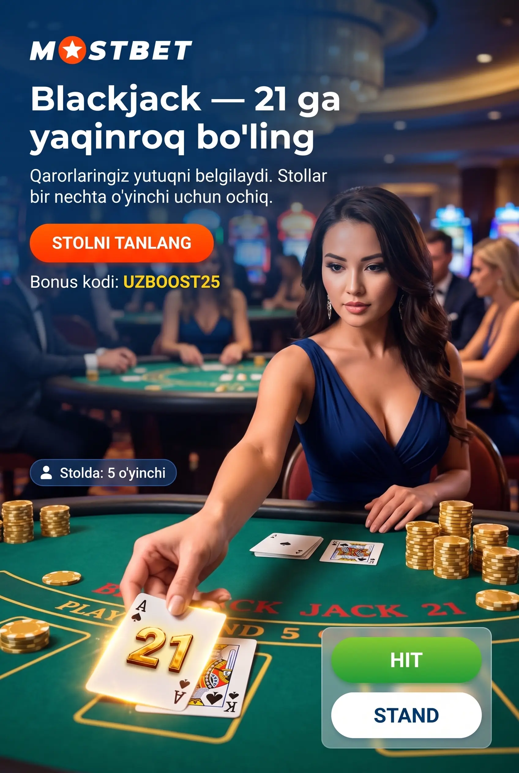 Blackjack qoidalari va stollari