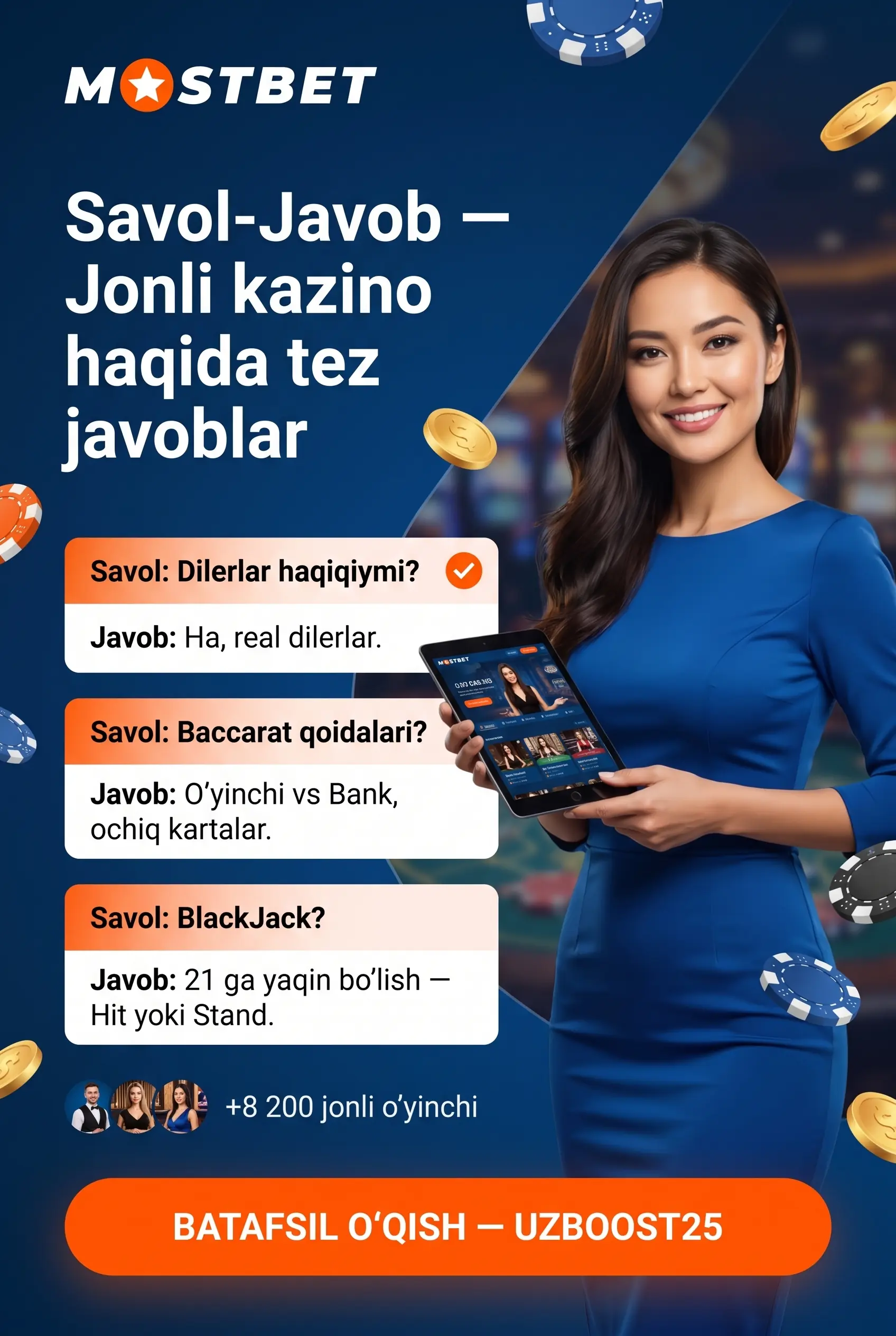 Mostbet jonli kazino savol-javob
