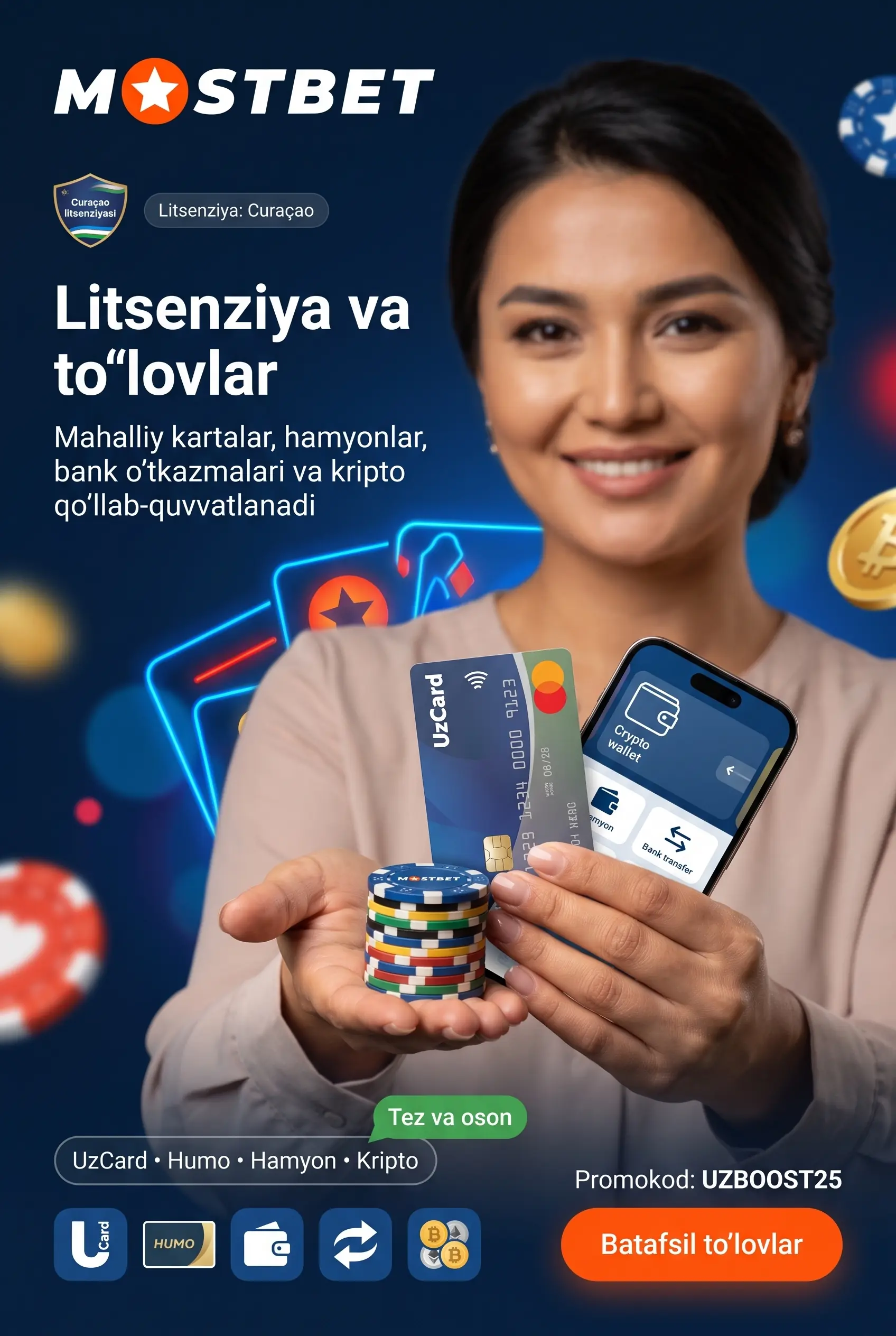 Litsenziya va to'lov usullari haqida nima ma'lum?