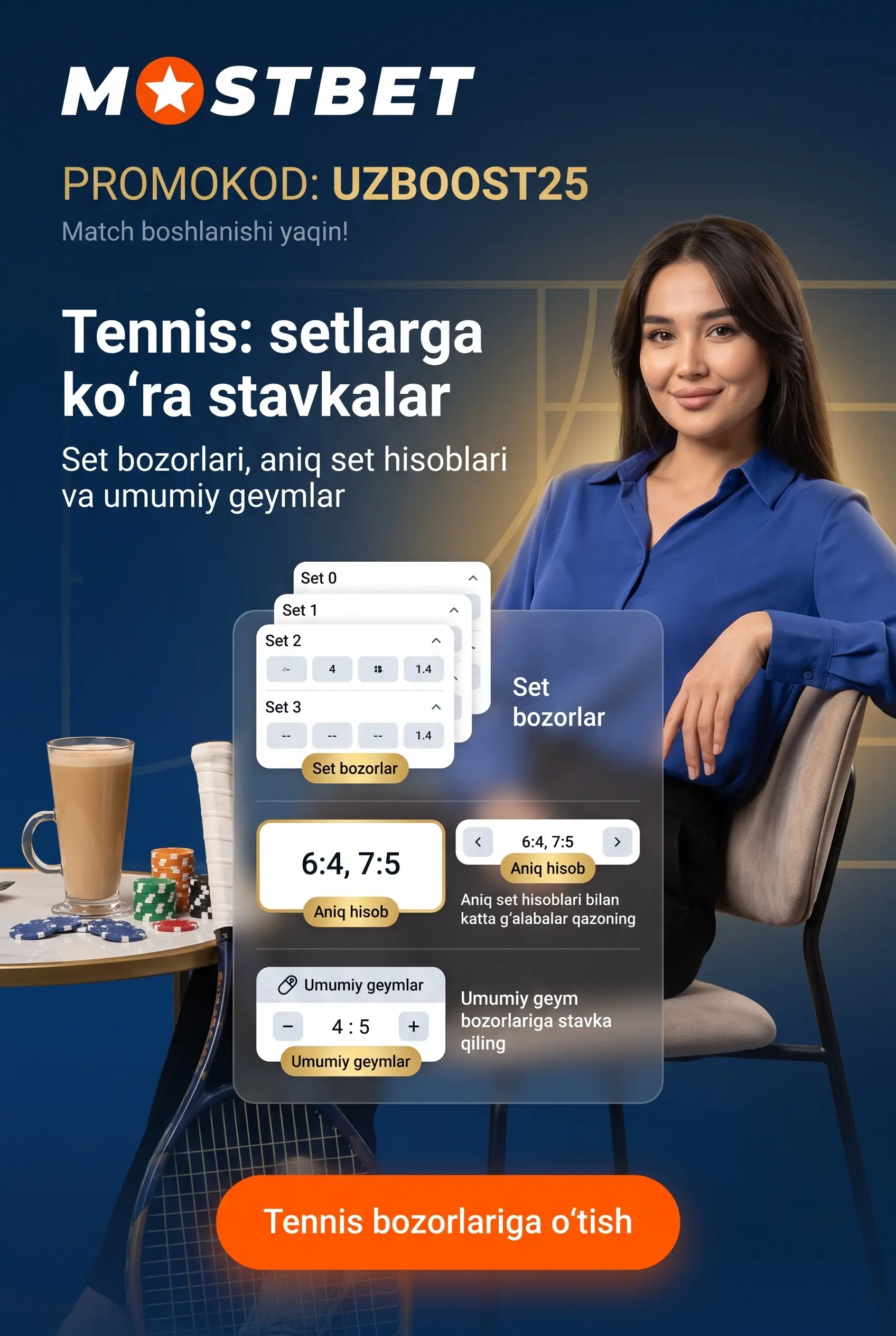 Tennis stavkalari xususiyatlari